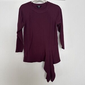 Simply Vera Vera Wang Sweater Burgundy XL Tie Front Pullover Classic Office